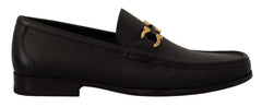 Salvatore Ferragamo Elegant Black Calf Leather Loafers - Flats