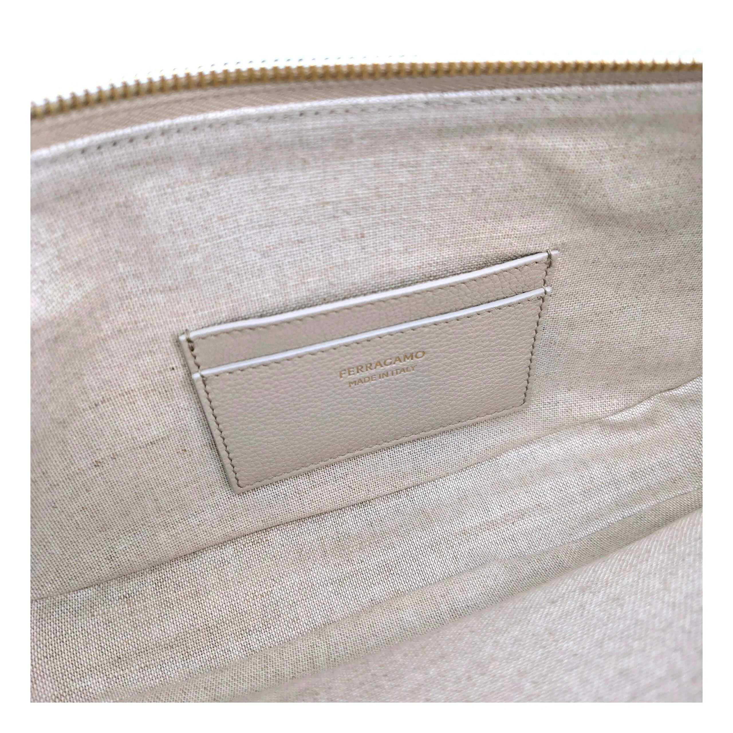 Salvatore Ferragamo Gray Leather Shoulder Bag