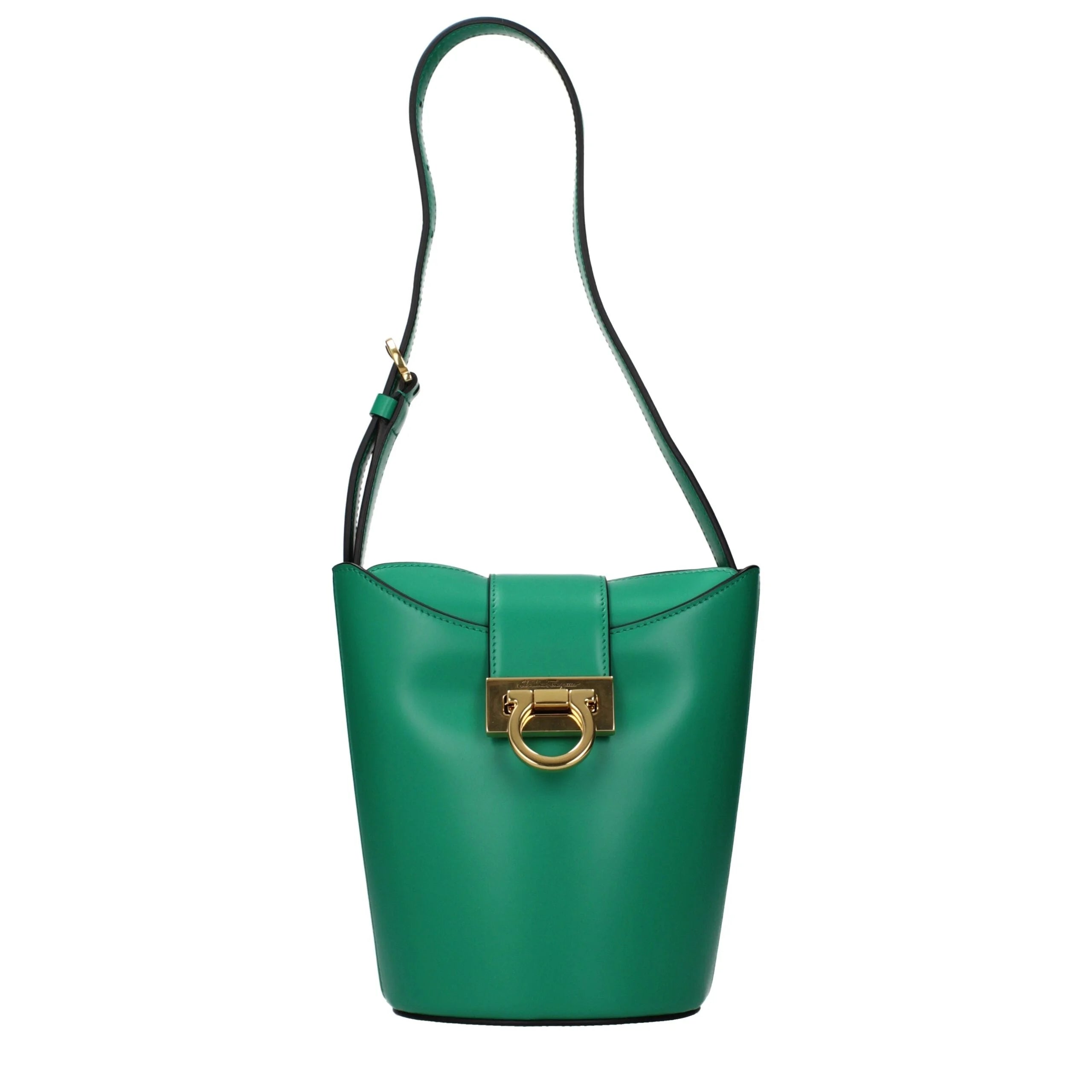 Salvatore Ferragamo Green Leather Shoulder Bag