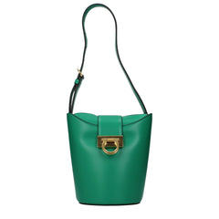 Salvatore Ferragamo Green Leather Shoulder Bag