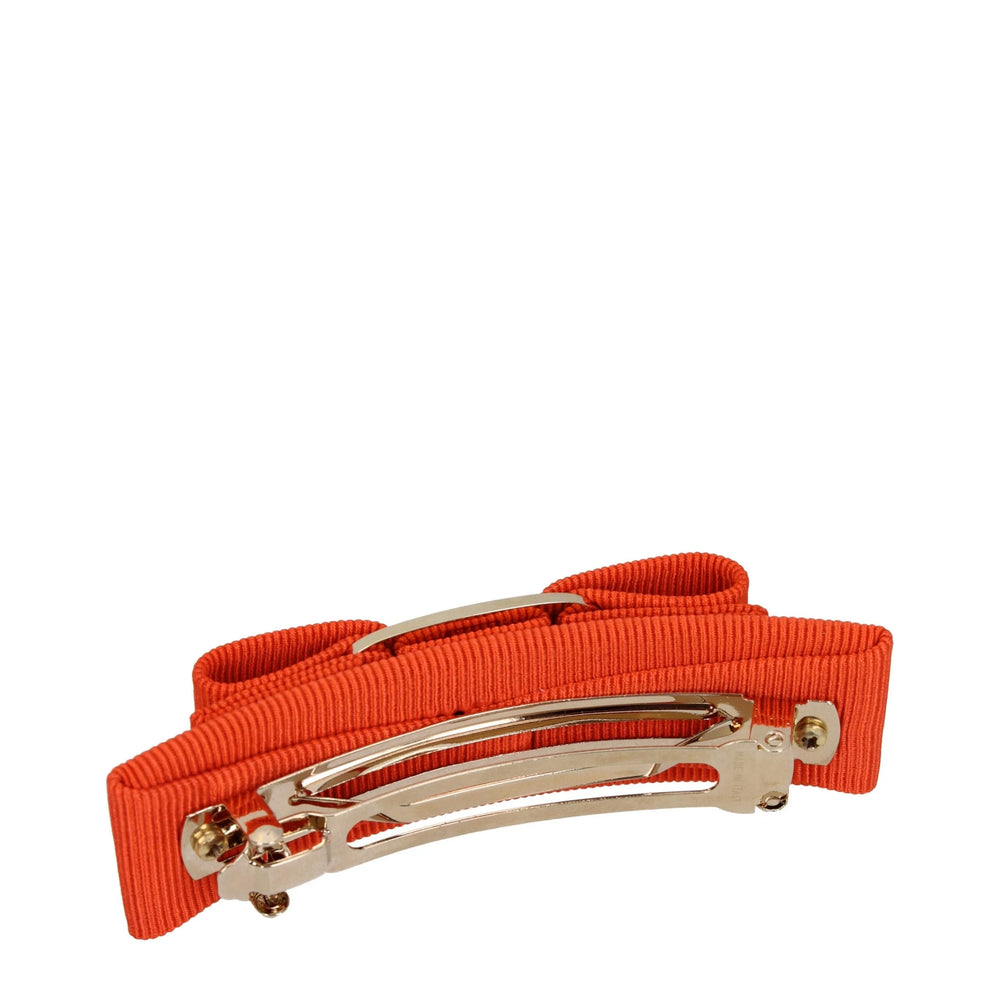 Salvatore Ferragamo Orange Fabric Hair Bow