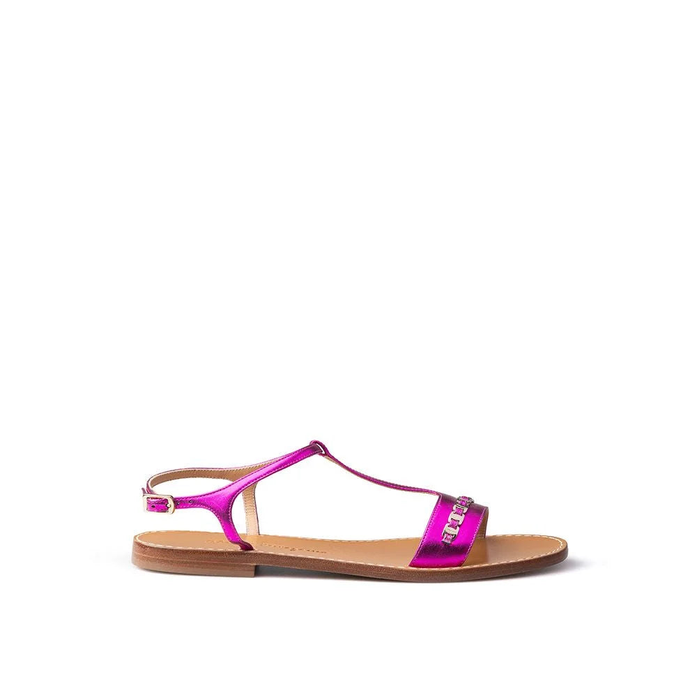 Salvatore Ferragamo Purple Leather Sandal - EU37/US7 - Sandals