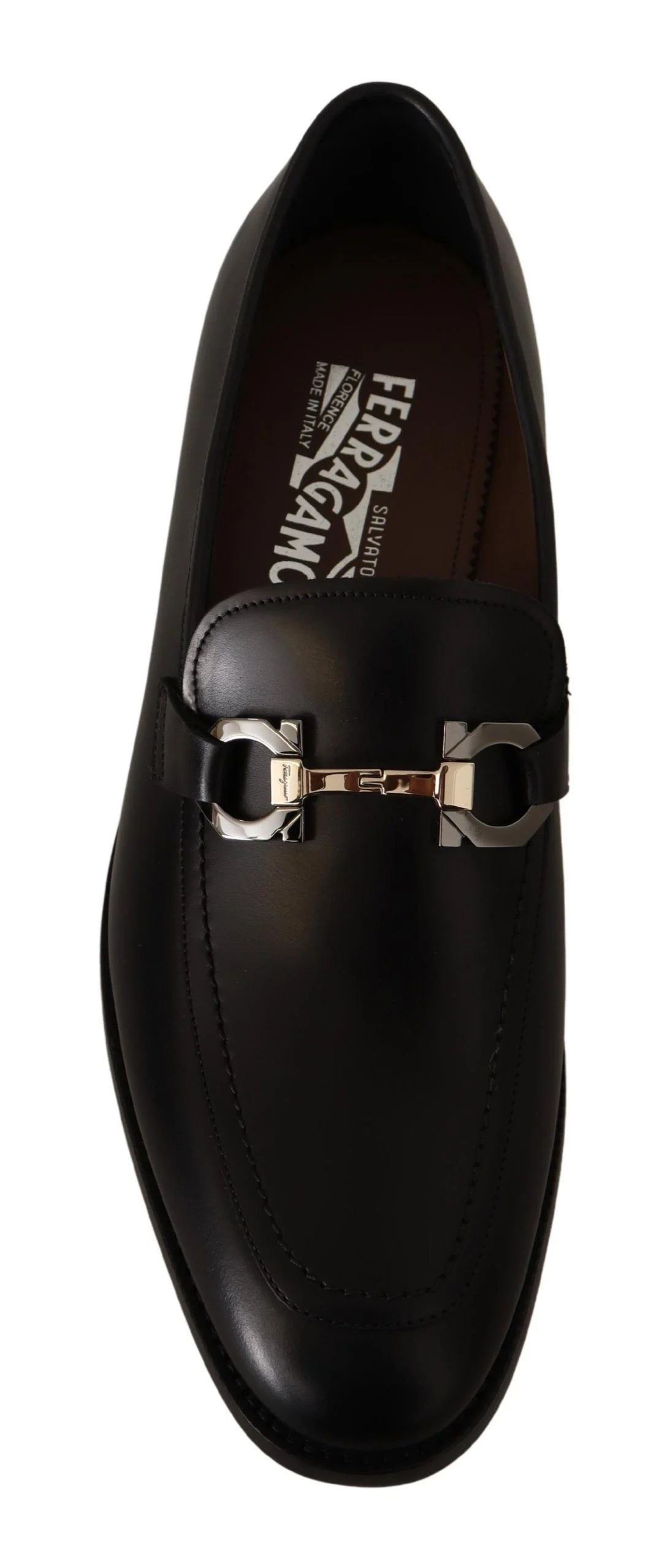 Salvatore Ferragamo Suave Black Leather Gancio Bit Loafers - Flats