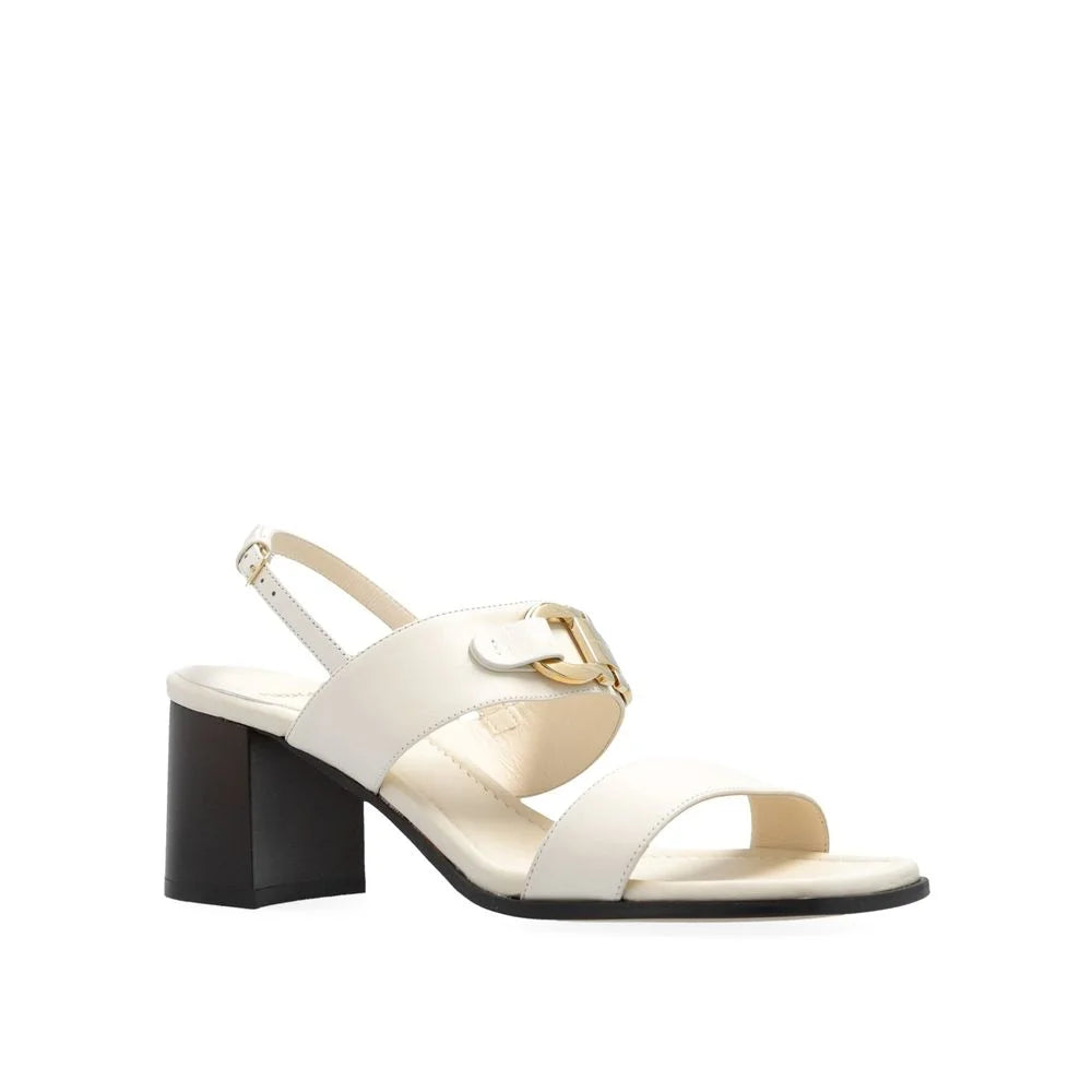 Salvatore Ferragamo White Calfskin Platform Sandals - EU36/US6