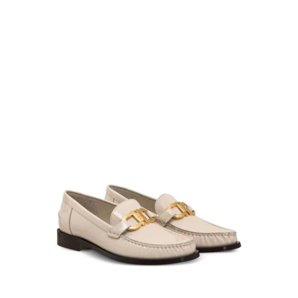 Salvatore Ferragamo White Calfskin Slip-On Loafers - EU36/US6