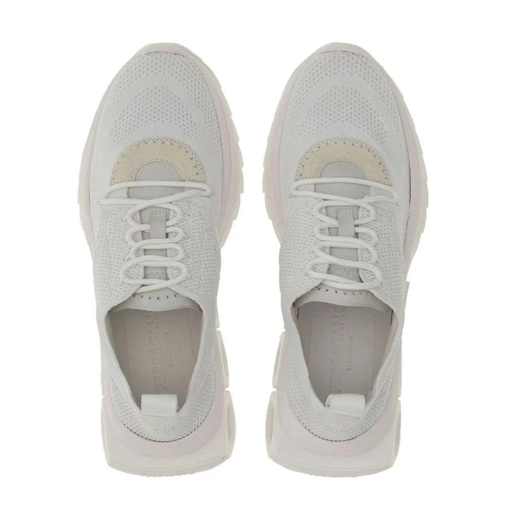 Salvatore Ferragamo Bílé nylonové sportovní tenisky - EU45/US12