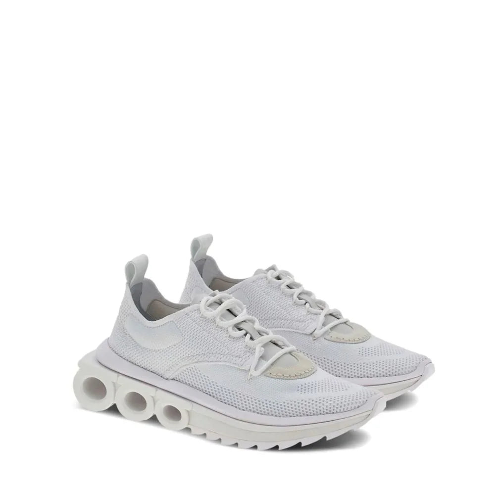 Salvatore Ferragamo Bílé nylonové sportovní tenisky - EU45/US12