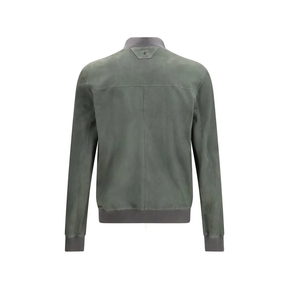 Salvatore Santoro Bicolor Calf Leather Bos Taurus Bomber