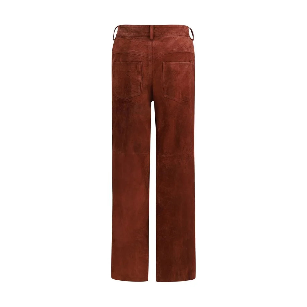 Salvatore Santoro Bordeaux Leather Casual Pants - IT42 | L