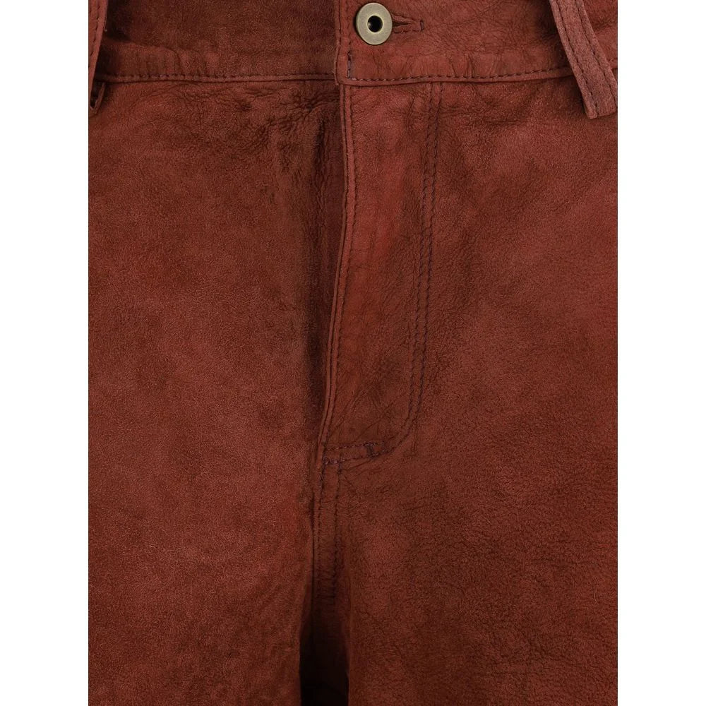 Salvatore Santoro Bordeaux Leather Casual Pants - IT42 | L