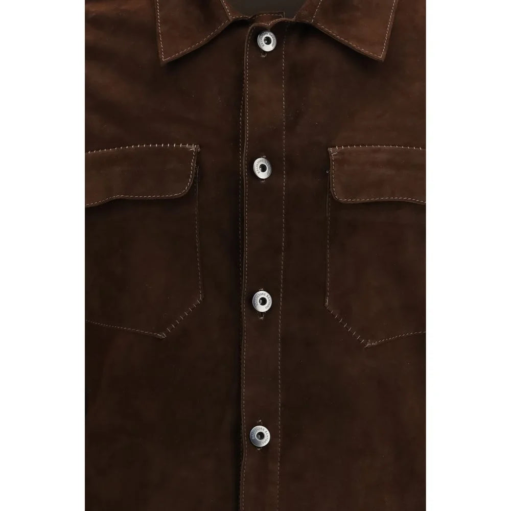 Salvatore Santoro Brown Calf Leather Bos Taurus Bomber