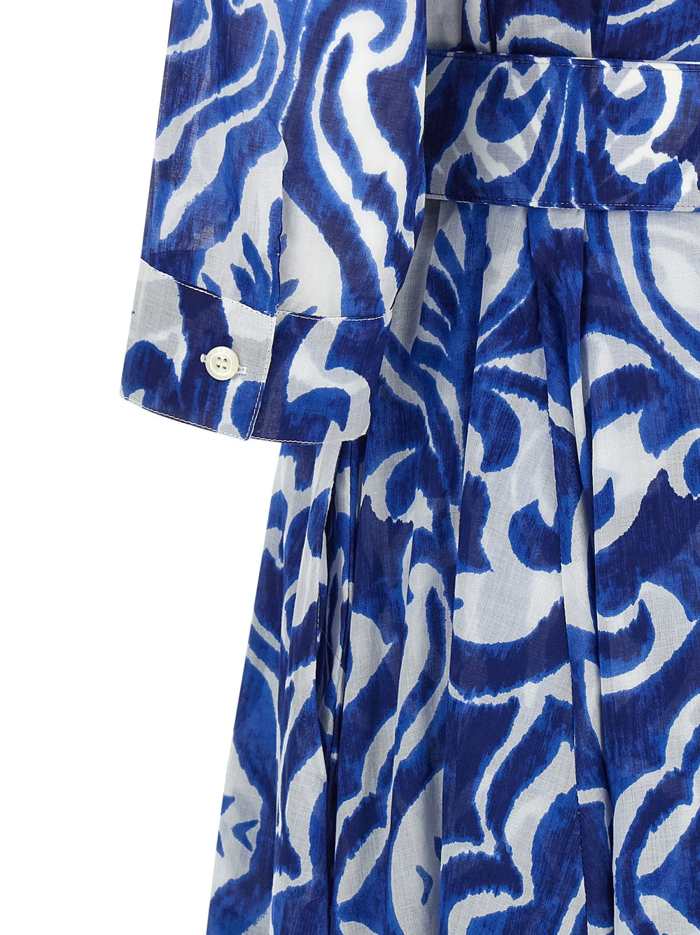 SAMANTHA SUNG Blue Cotton Midi Dress - 4
