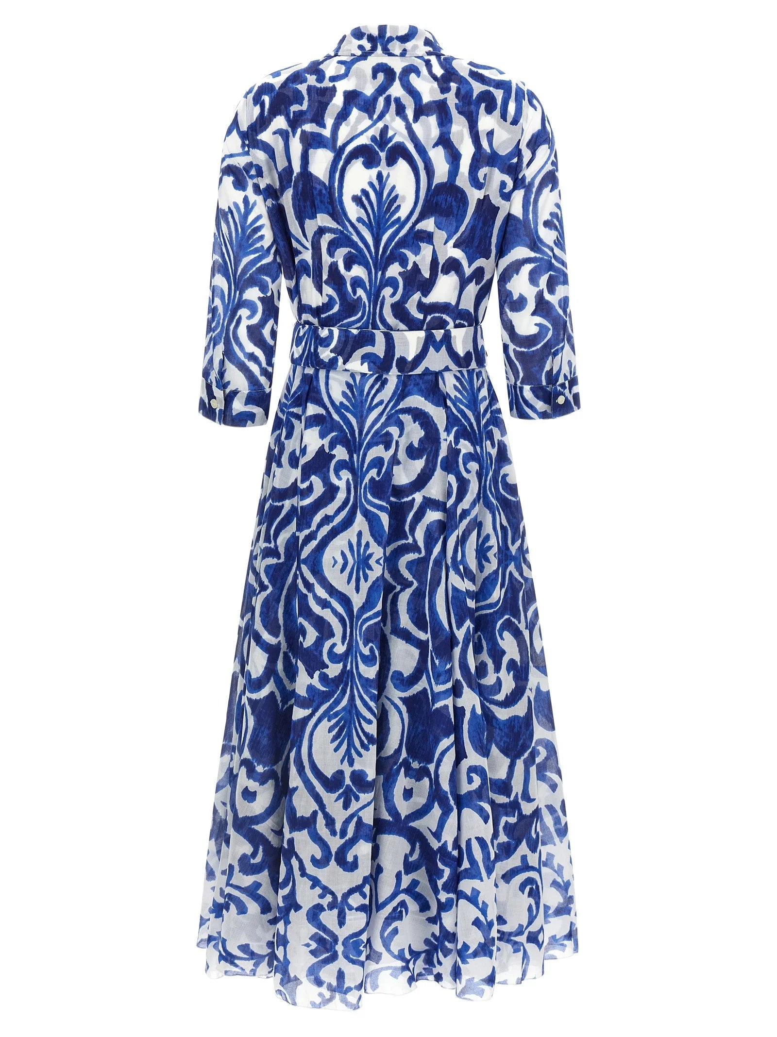 SAMANTHA SUNG Blue Cotton Midi Dress - 4