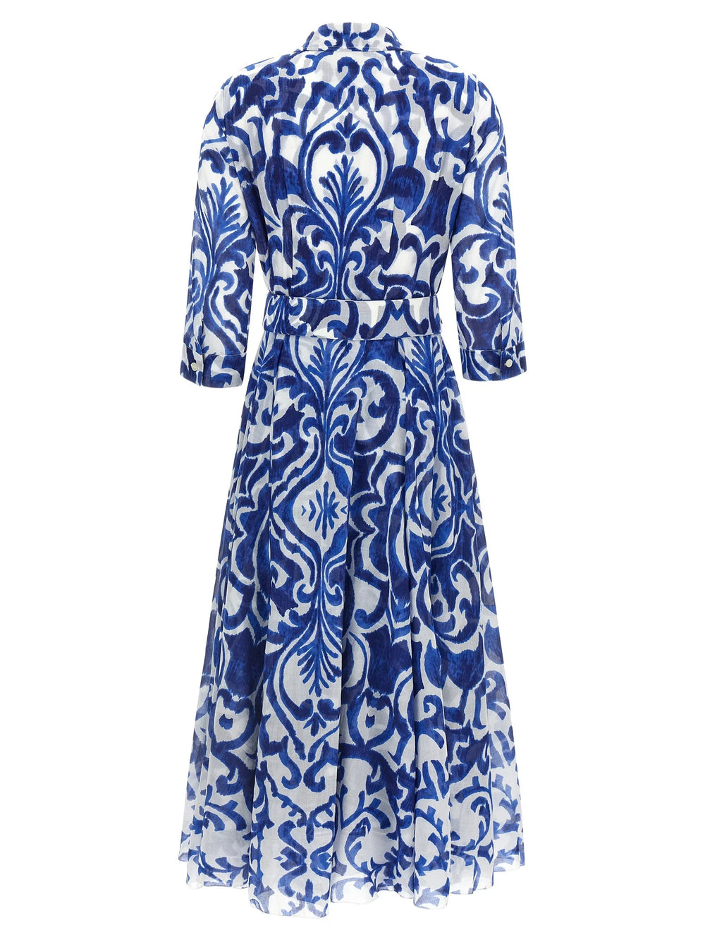 SAMANTHA SUNG Blue Cotton Midi Dress - 4
