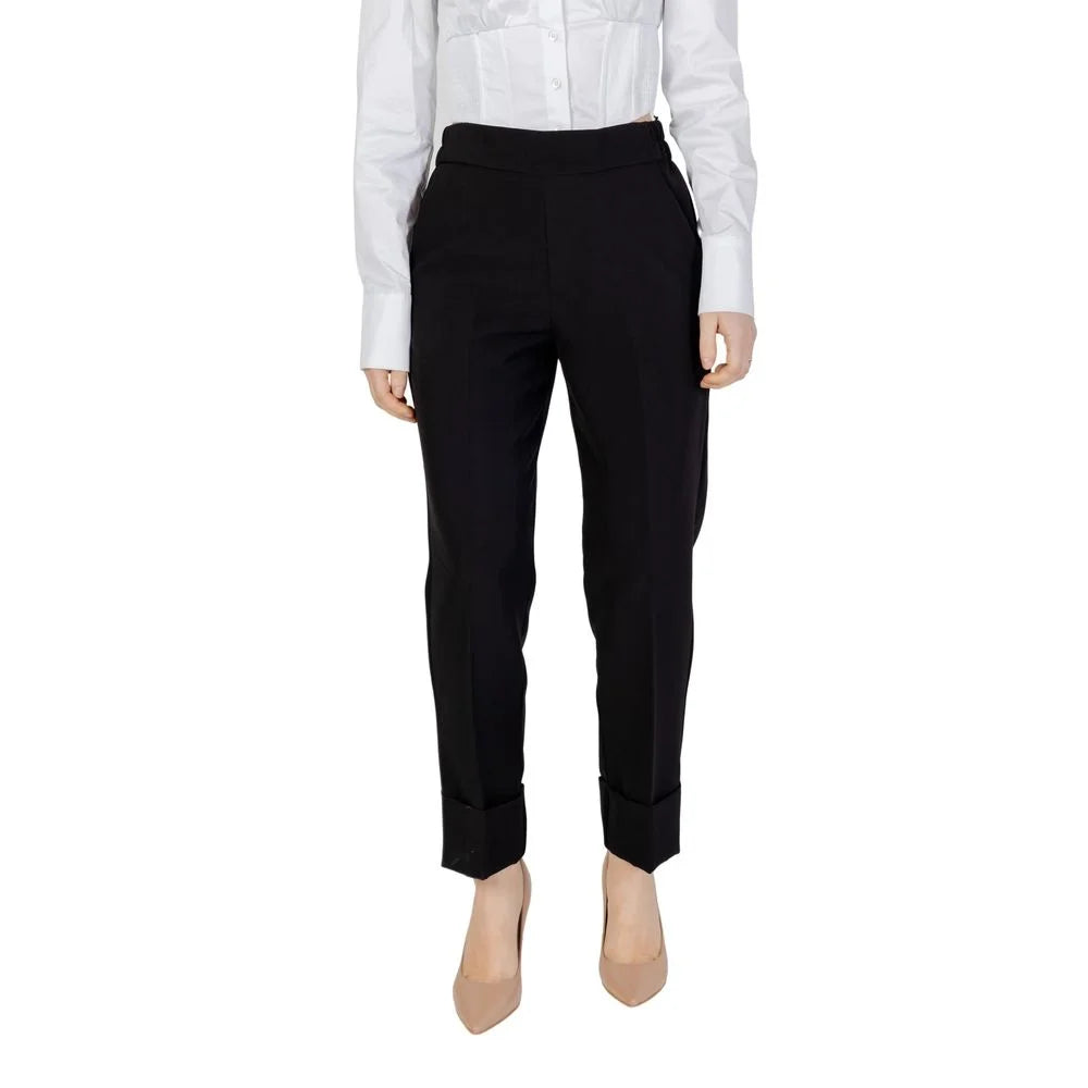 Sandro Ferrone Black Polyester Pant - IT40 | XS - Trousers