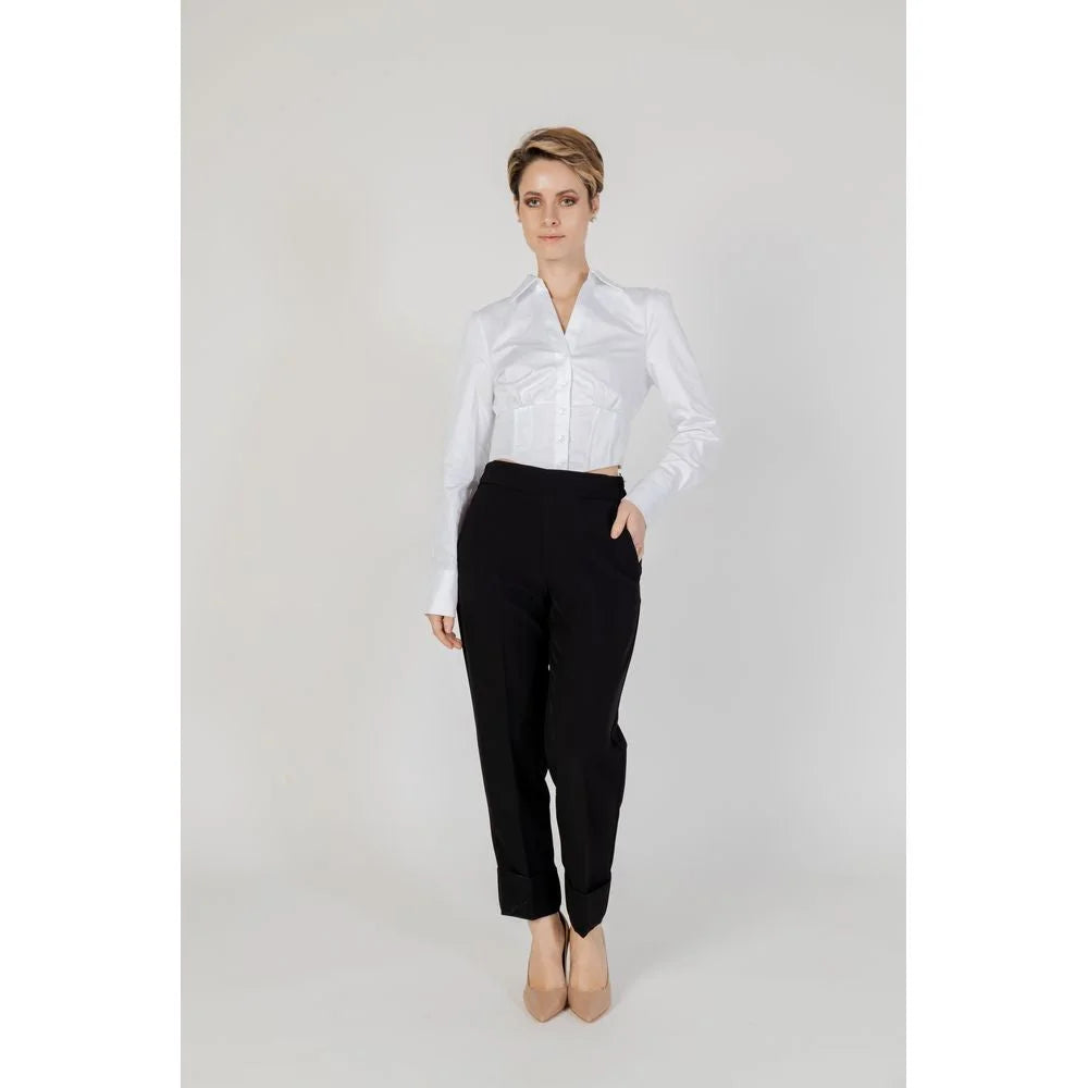 Sandro Ferrone Black Polyester Pant - IT40 | XS - Trousers