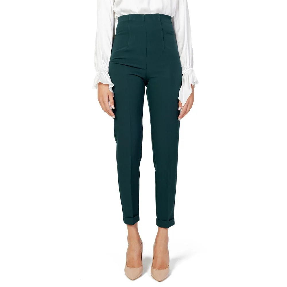 Sandro Ferrone Green Polyester Pant - IT40 | XS - Trousers