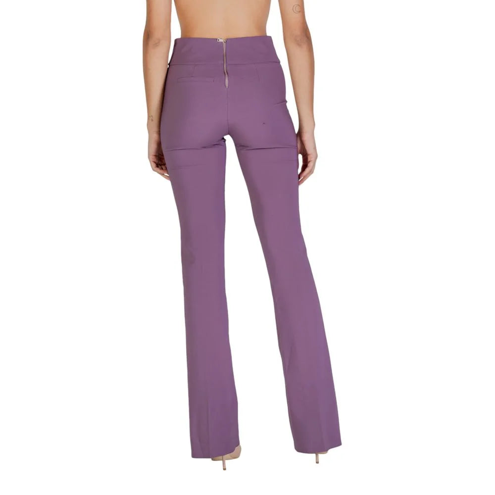 Sandro Ferrone Purple Polyester Pant - Trousers