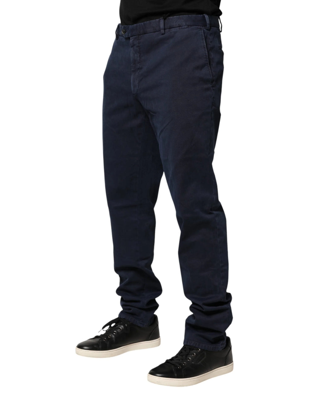 Santaniello Dark Blue Mid Waist Skinny Chino Trouser Pants - IT54 | XL