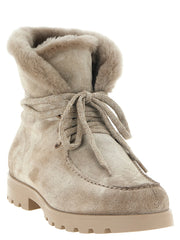 Santoni Beige Calfskin Ankle Boots