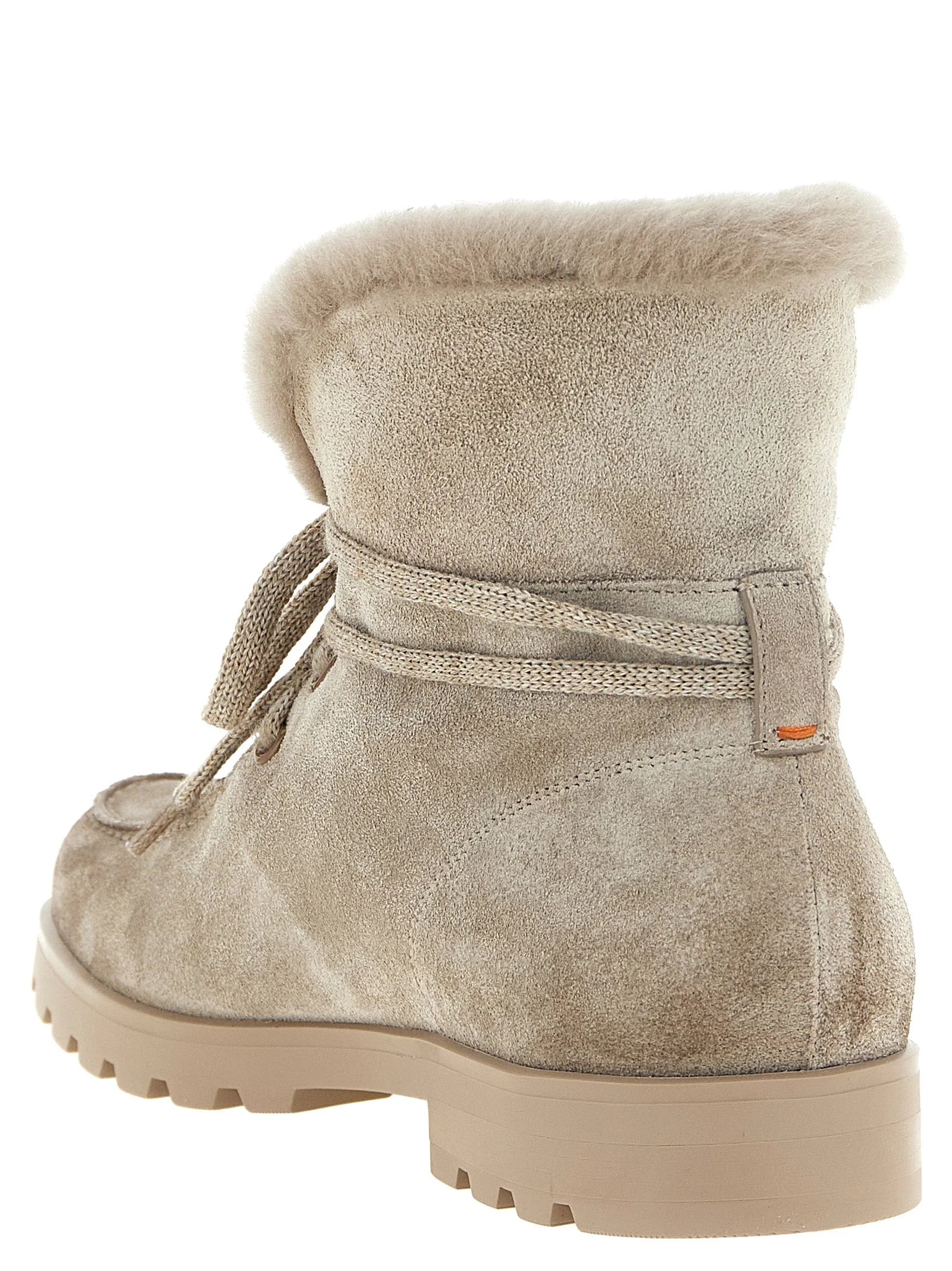 Santoni Beige Calfskin Ankle Boots