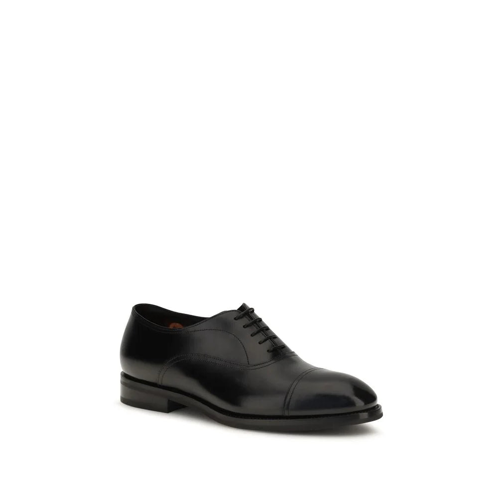 Santoni sorte kalveskind Bos Taurus oxfords og derbies