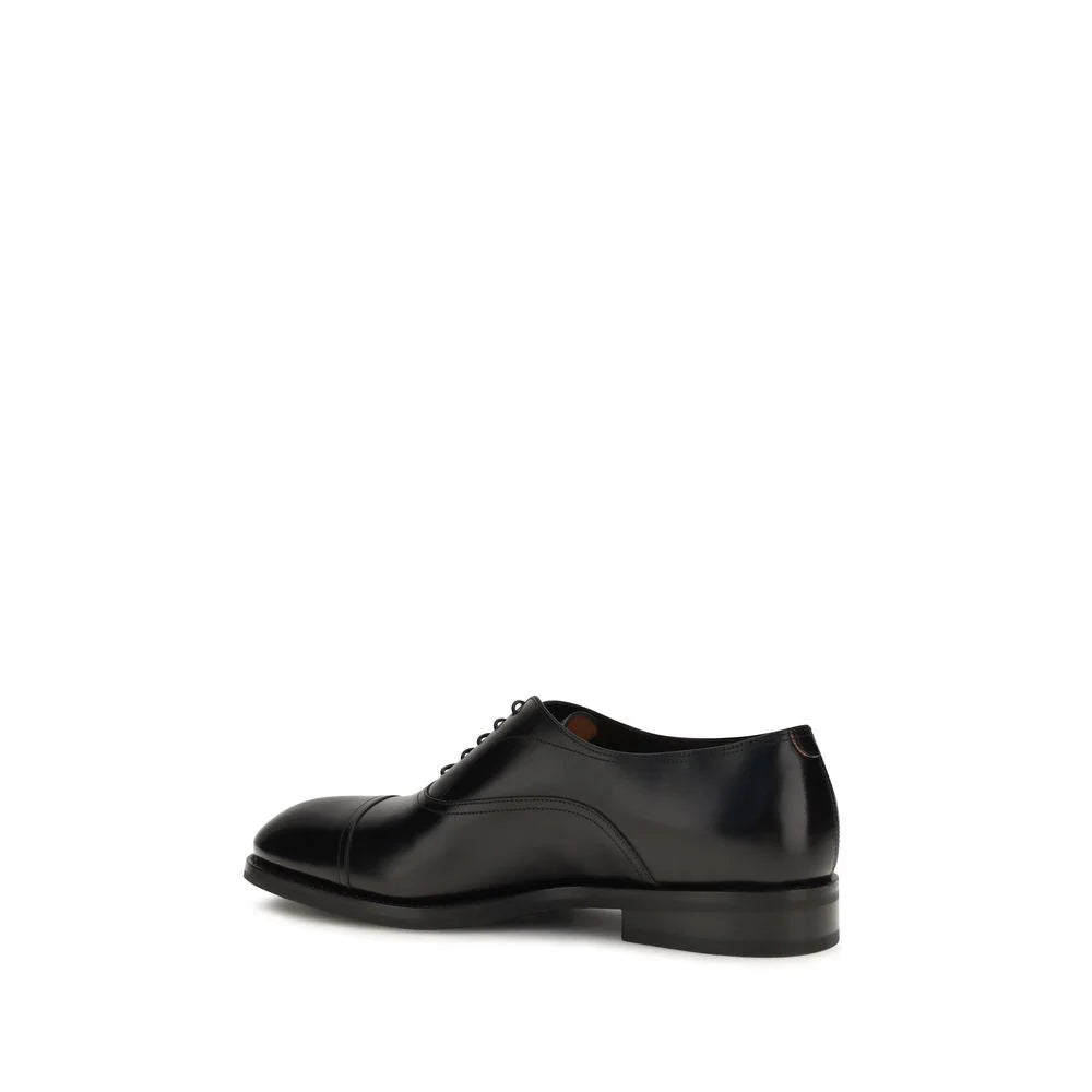 Santoni sorte kalveskind Bos Taurus oxfords og derbies