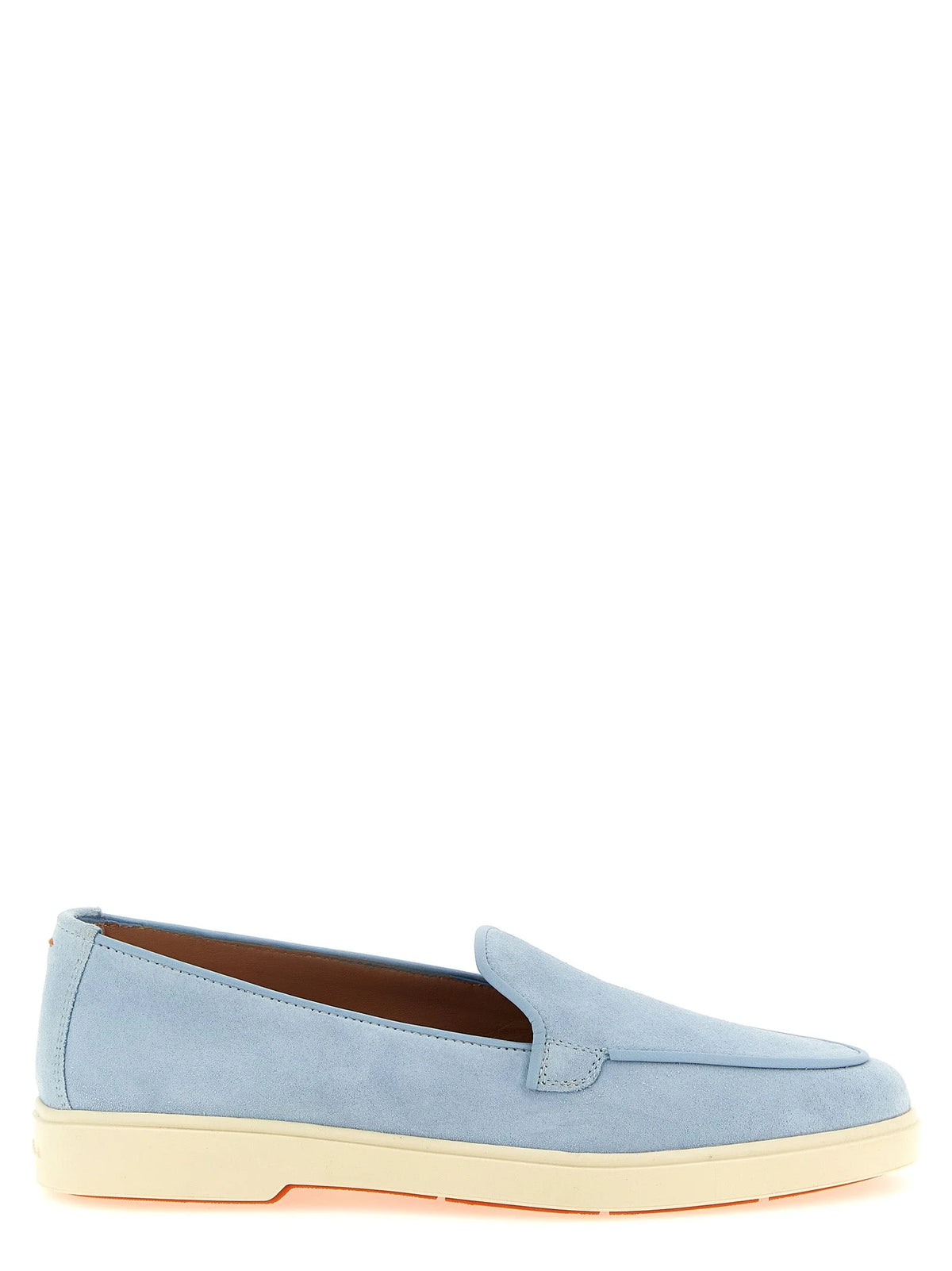Santoni Blue Calfskin Slip-On Loafers