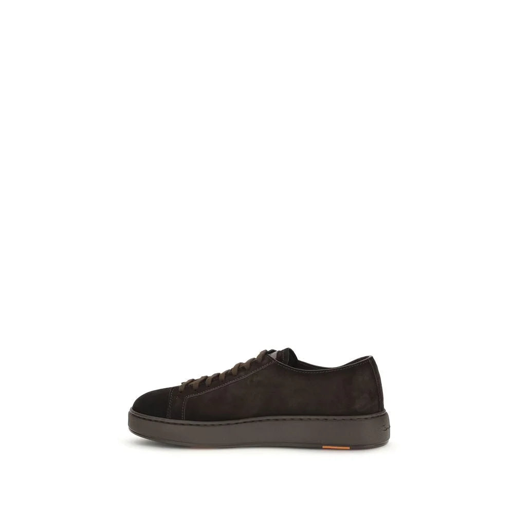 Santoni Brown Calf Leather Bos Taurus Sneakers