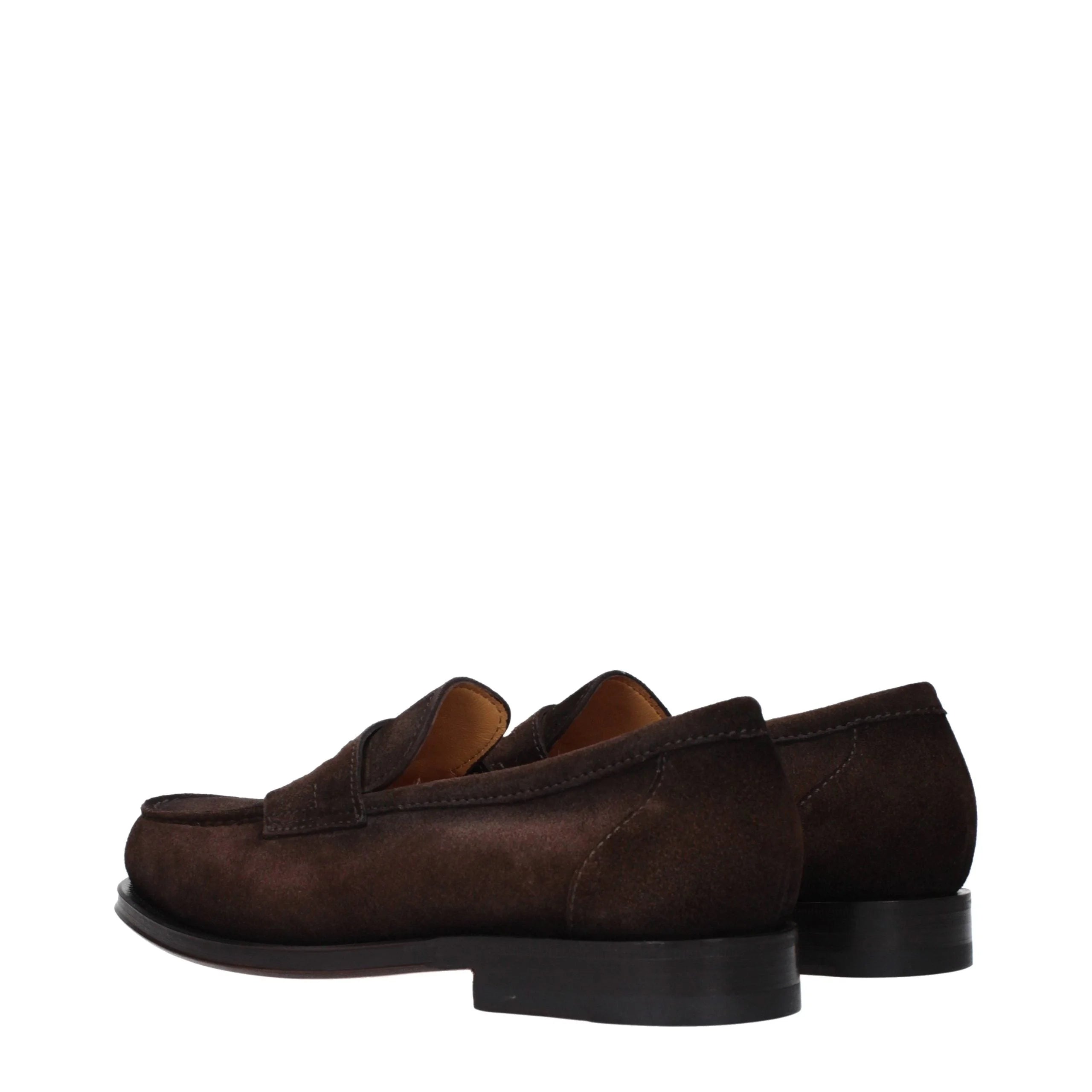 Santoni Brown Leather Slip-On Loafers - 7