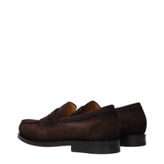 Santoni Brown Leather Slip-On Loafers - 7