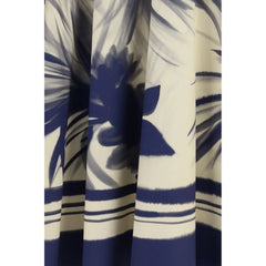 Sara Roka Blå Bomulls Midiskjørt