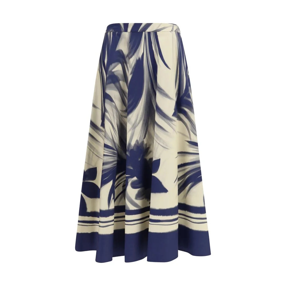 Sara Roka Blue Cotton Midi Skirt - IT44 | L