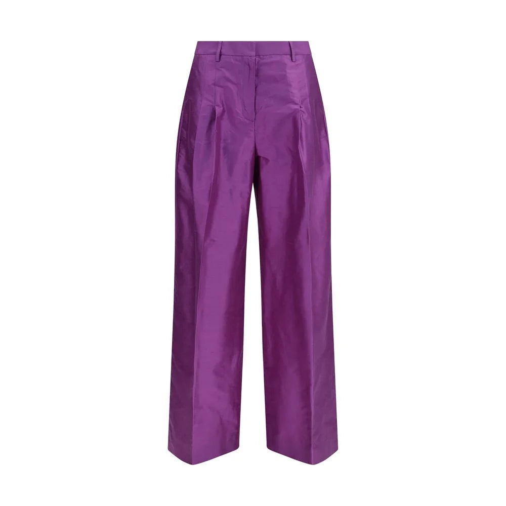 Sara Roka Purple Silk Casual Pants - IT42 | L