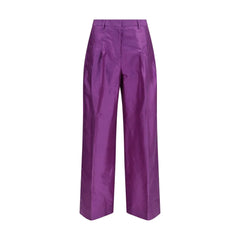 Sara Roka Purple Silk Casual Pants - IT42 | L