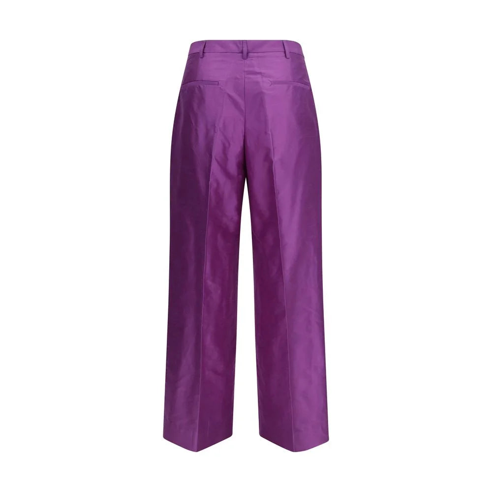 Sara Roka Purple Silk Casual Pants - IT42 | L