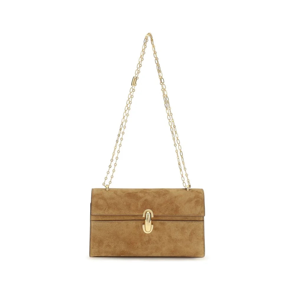 Savette Beige Calf Leather Bos Taurus Shoulder Bag