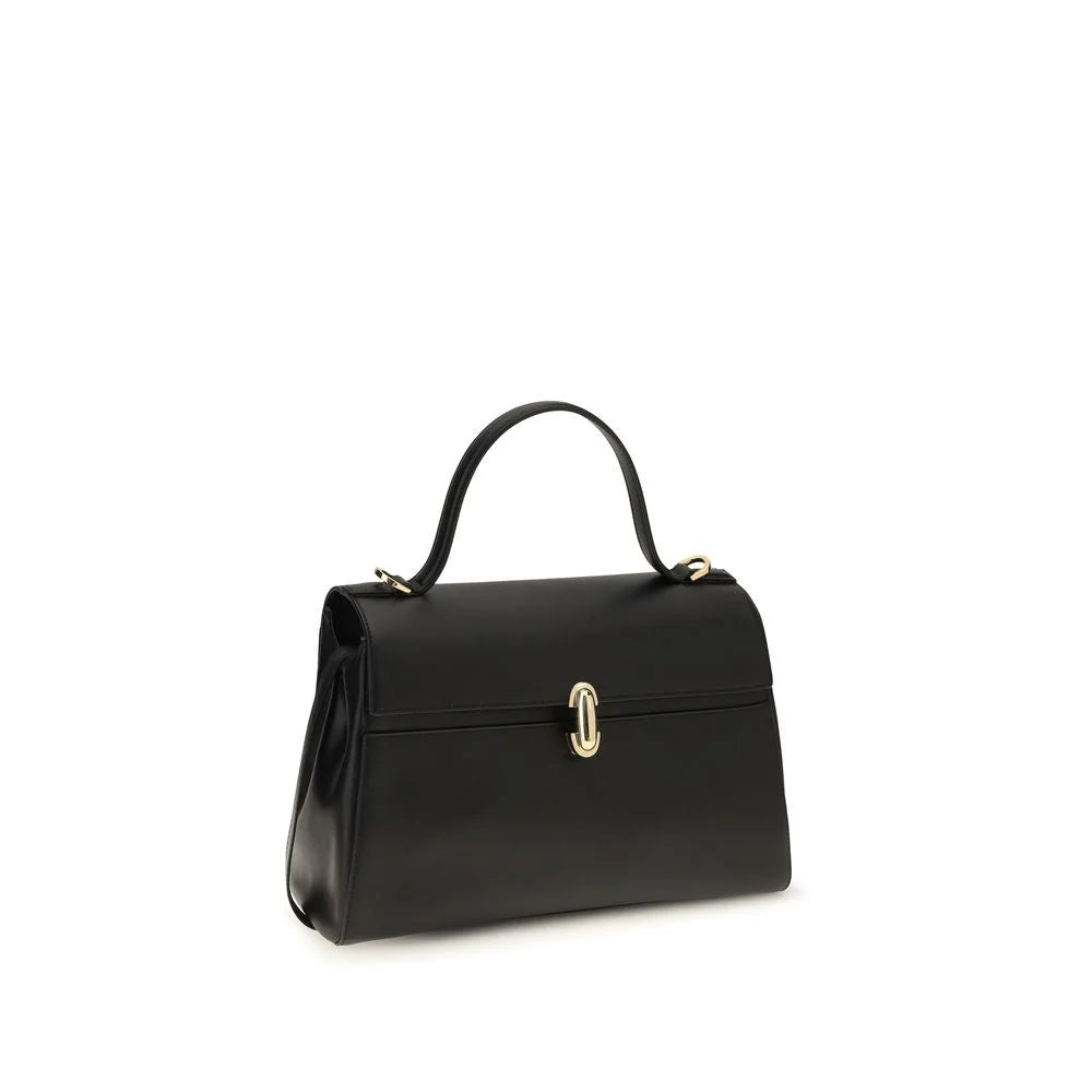 Savette Black Calf Leather Bos Taurus Shoulder Bag