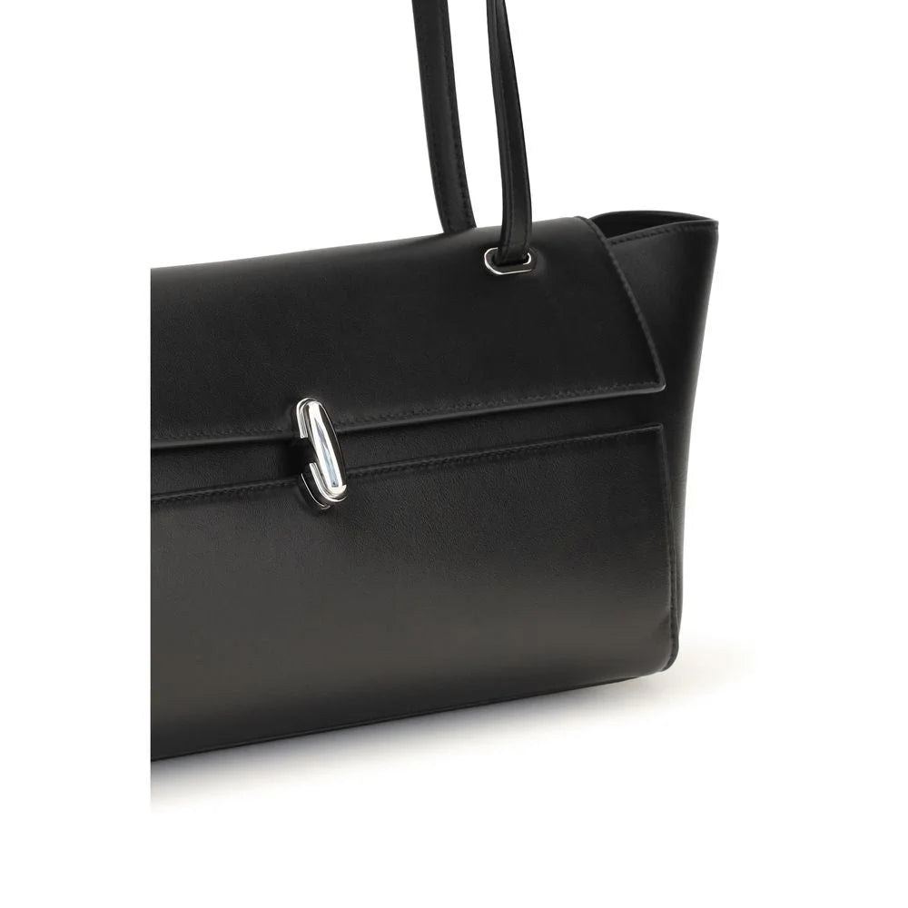 Savette Black Calf Leather Bos Taurus Shoulder Bag