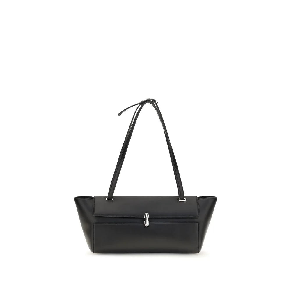 Savette Black Calf Leather Bos Taurus Shoulder Bag