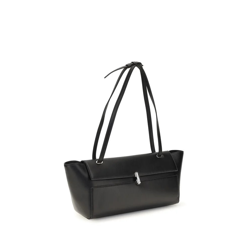Savette Black Calf Leather Bos Taurus Shoulder Bag