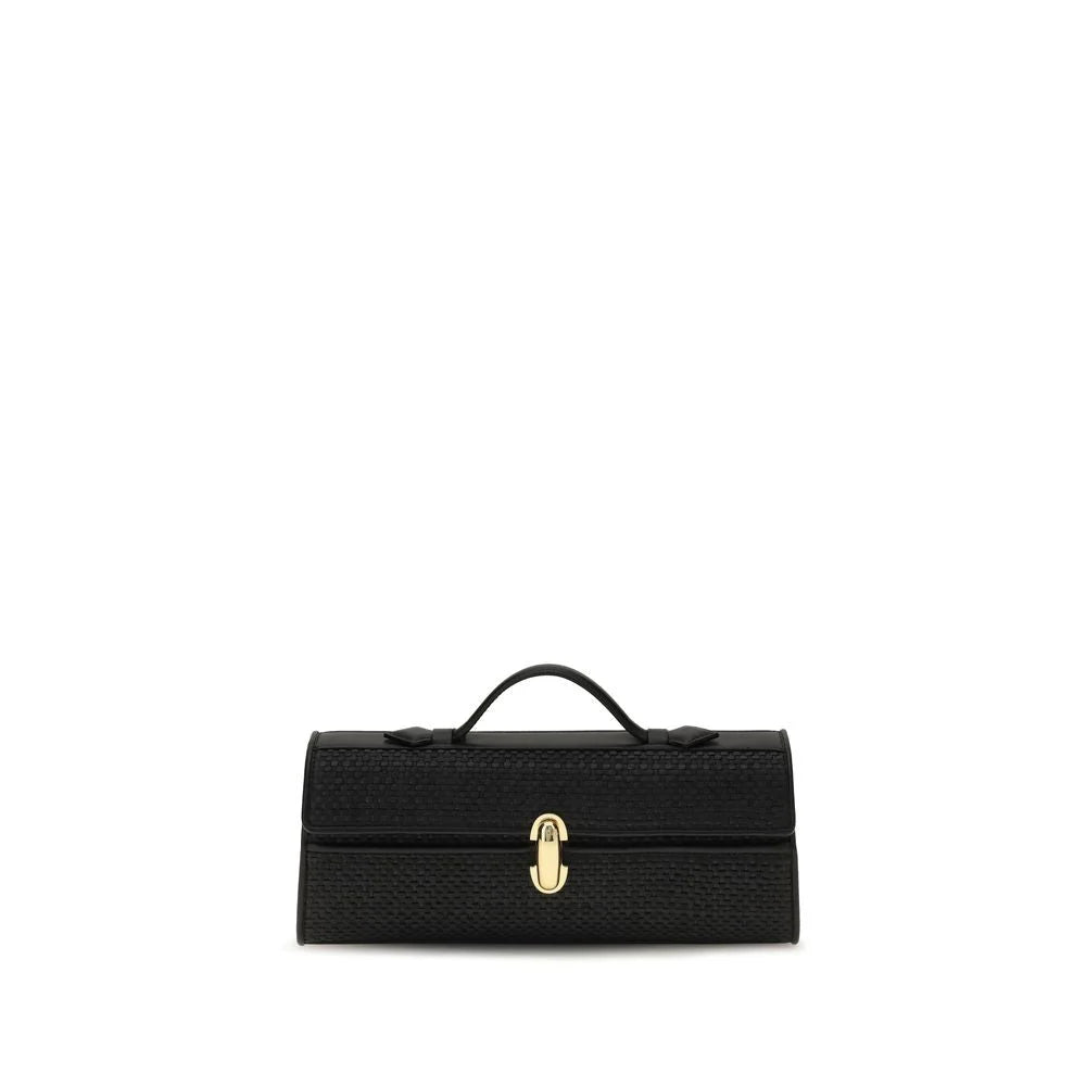 Savette Black Raffia Handbag