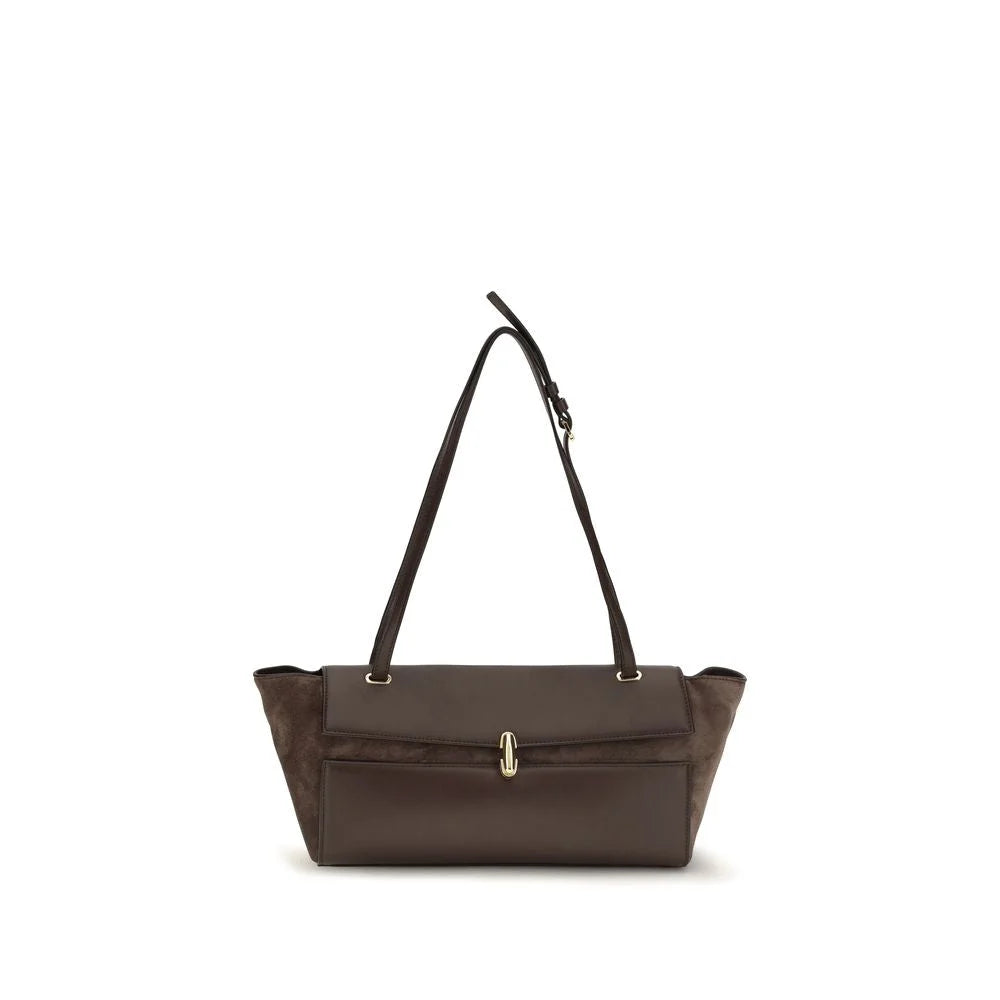 Savette Brown Calf Leather Bos Taurus Shoulder Bag