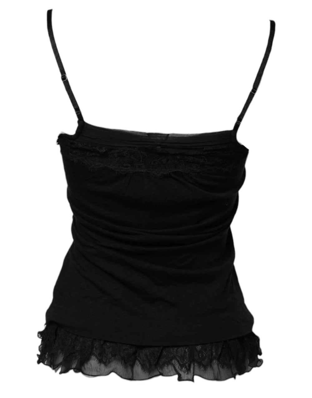 Scervino Street Black Wool Sleeveless Square Neck Tank Top - IT38 | XS - Tank Tops