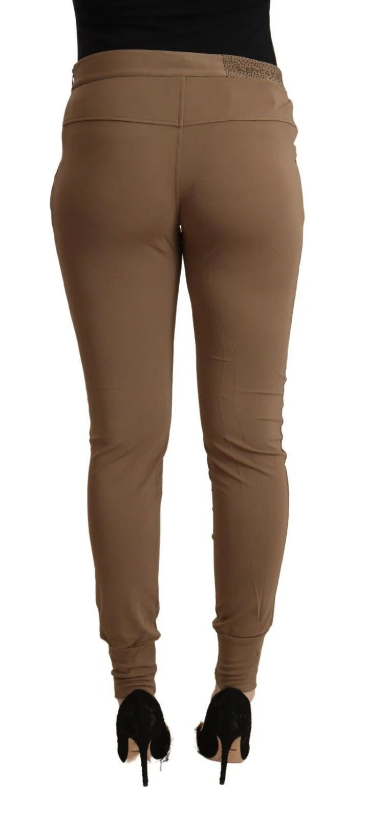 Scervino Street Brown Viscose Mid Waist Slim Tapered Pants - IT44|L - Trousers