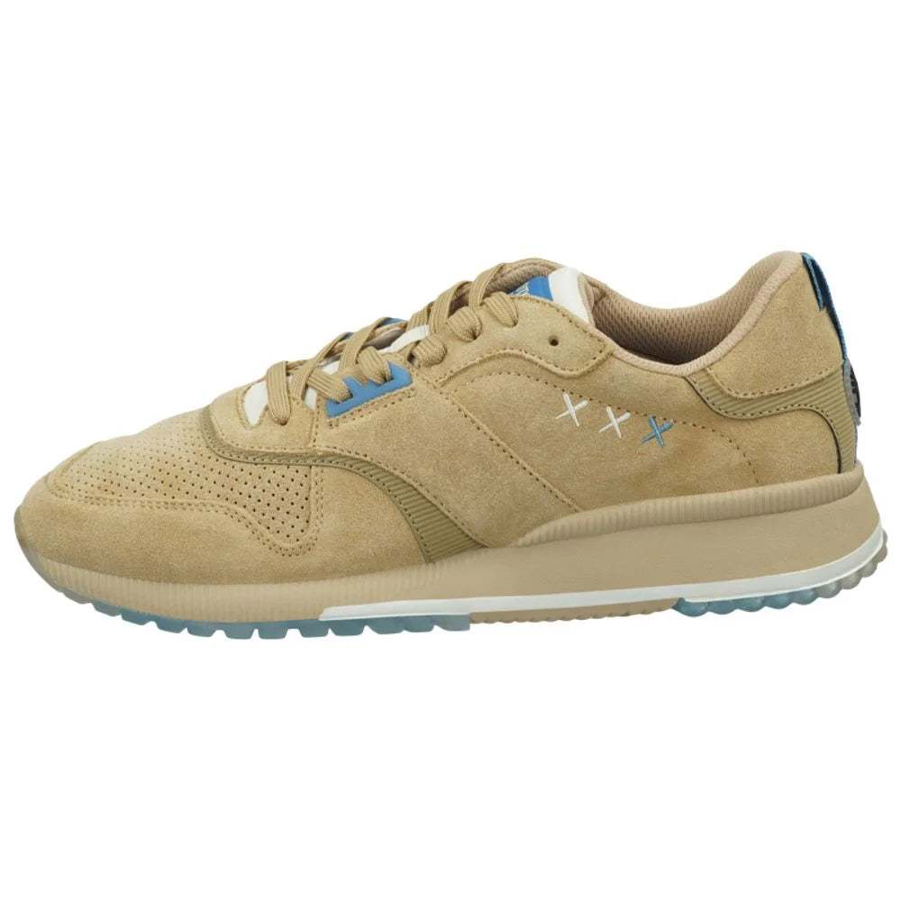 Scotch & Soda Beige Leather Low Top Sneakers