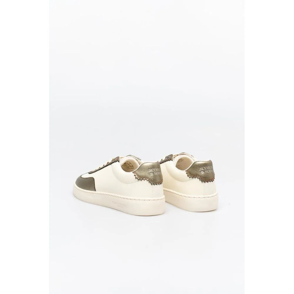 Scotch & Soda Bronze Leather Low Top Sneakers
