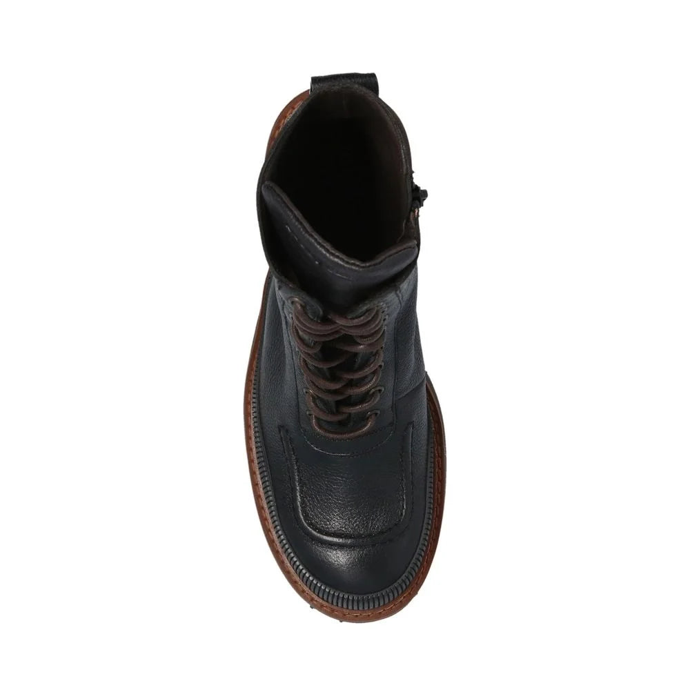 See By Chloé Black Calfskin Lace-Up Boots - EU35/US5