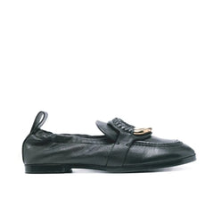 See By Chloé Black Calfskin Slip-On Loafers - EU35/US5