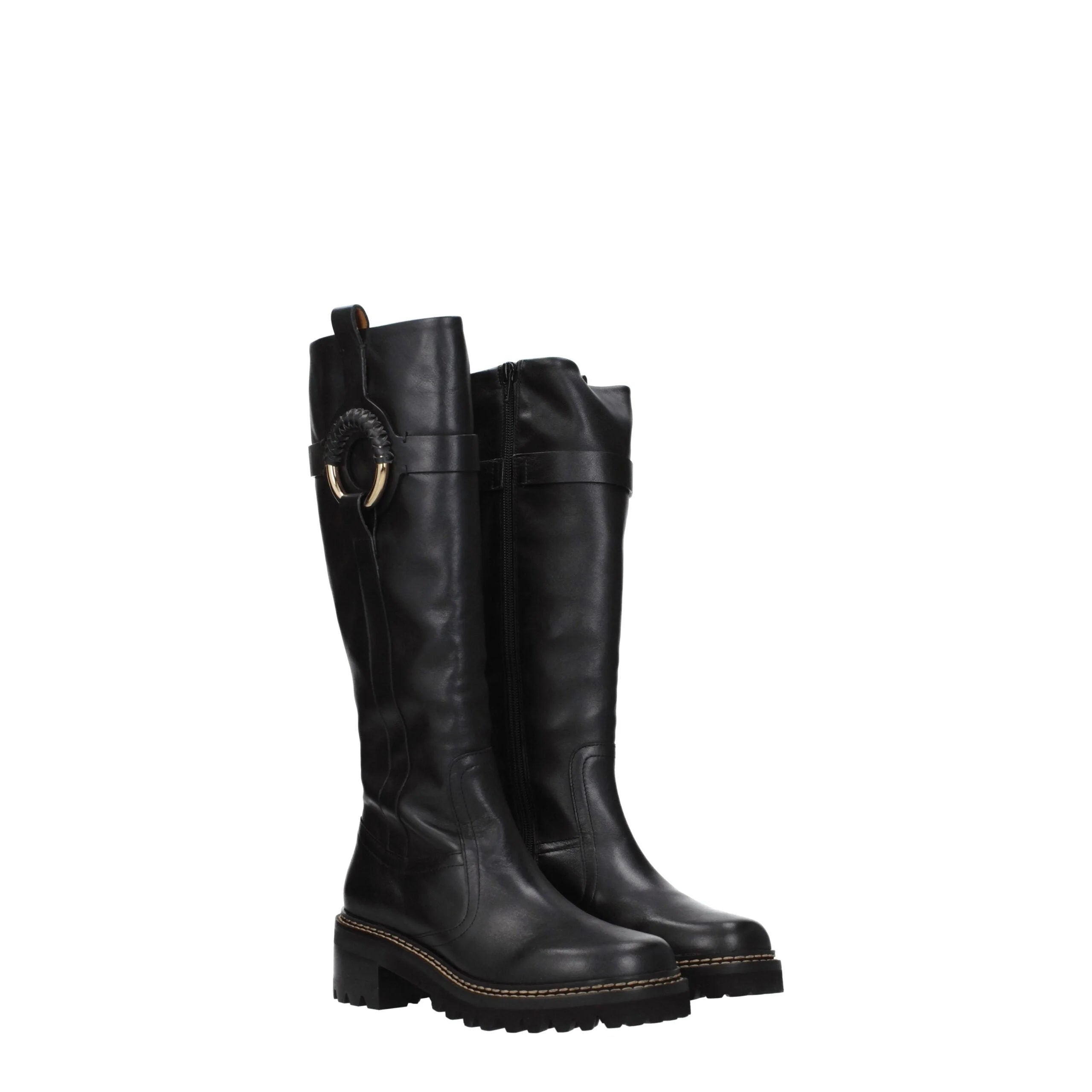 See By Chloé Black Leather Over The Knee - EU36/US6 - Boots